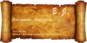Bergman Jusztus névjegykártya